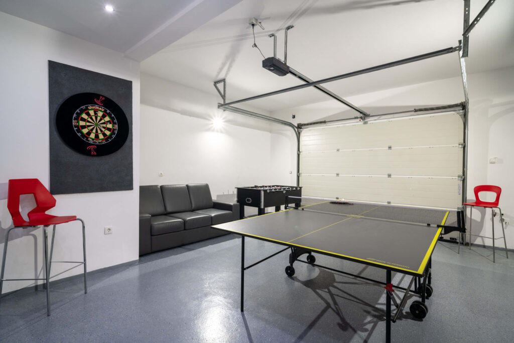 Game Room with table tennis, darts & table soccer